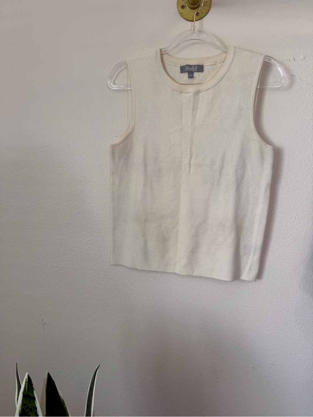 Marled cream sweater tank
